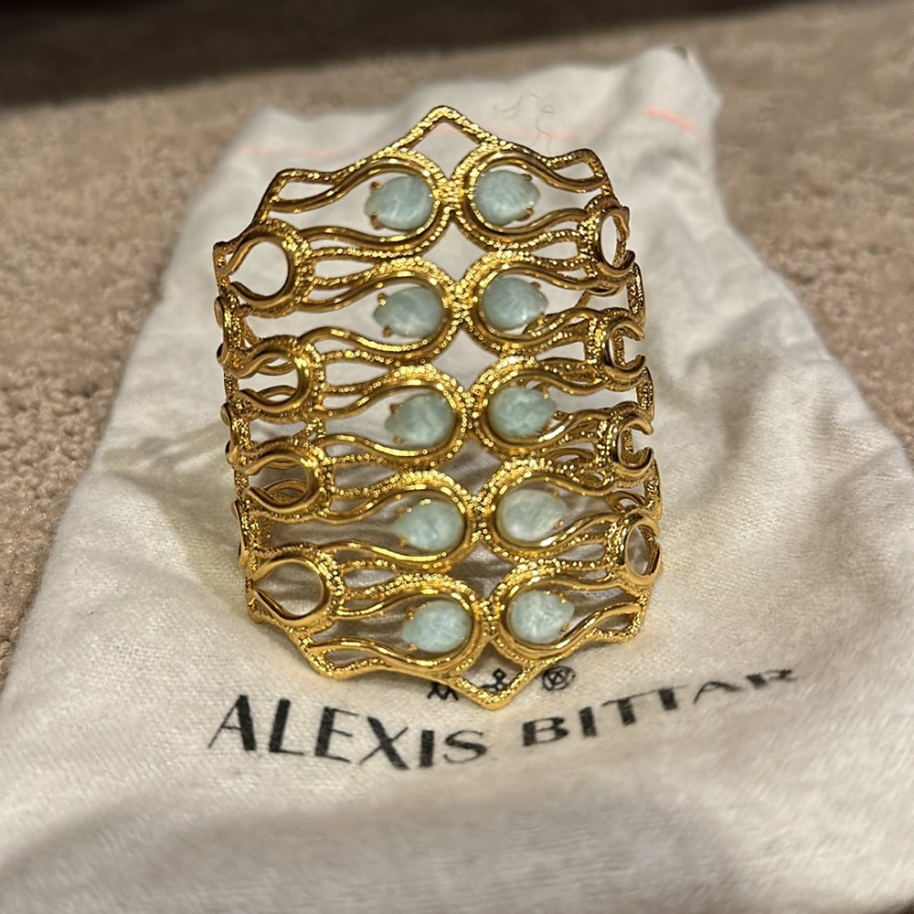 Alexis Bittar gold and gemstone cuff bracelet